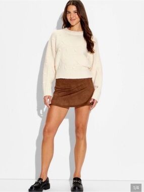 🔘wild fable Brown faux suede skort